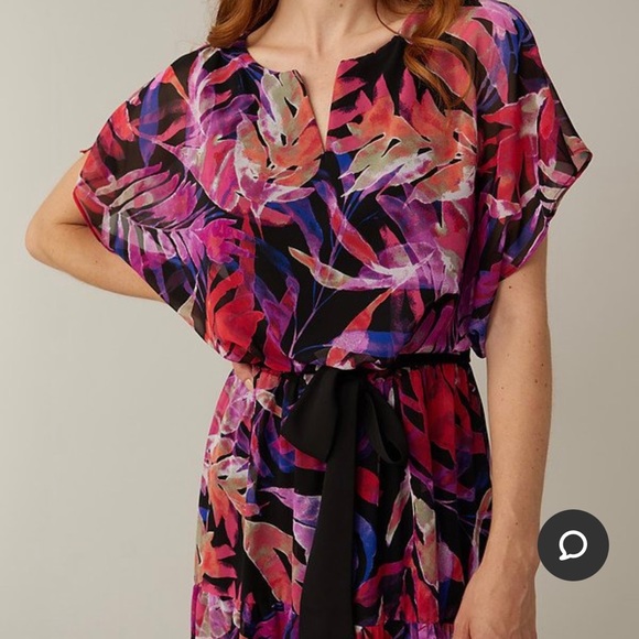 Joseph Ribkoff Tropical Chiffon Dress - Picture 9 of 14
